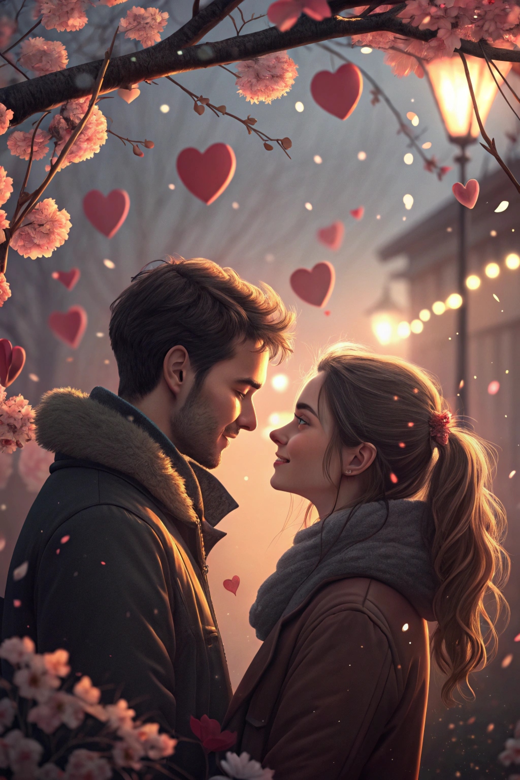 Couple gazing into each others eyes