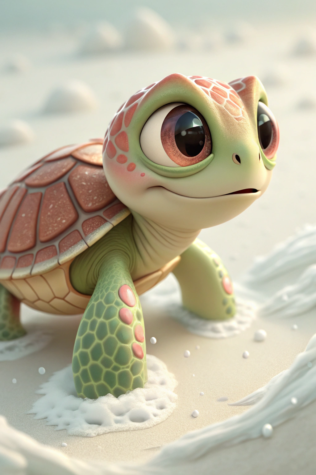 Whimsical turtle character card