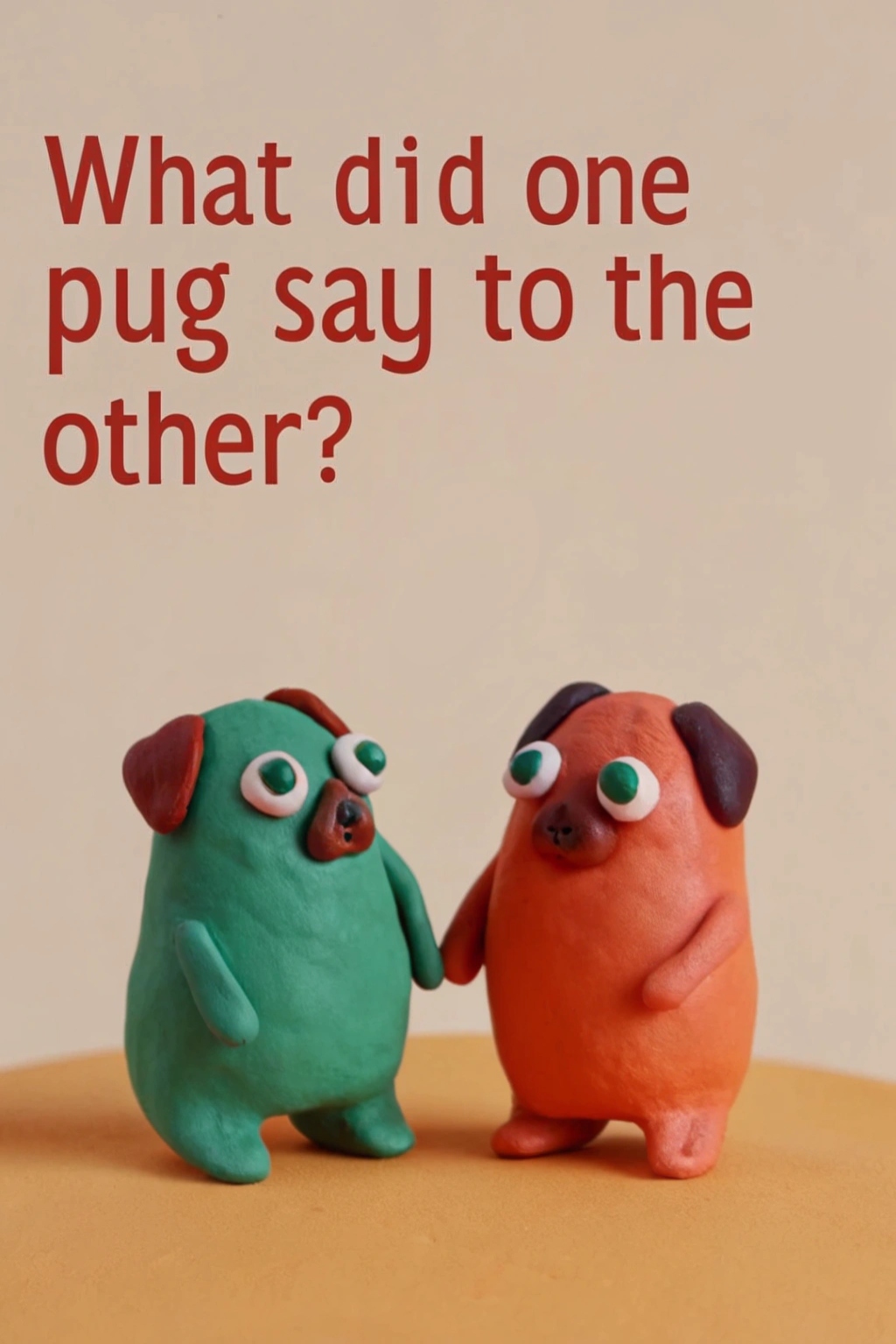 Two pugs talking card
